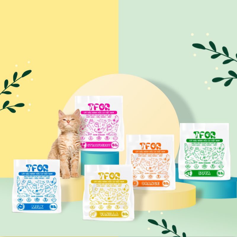 Cát Đậu Nành Hữu Cơ - TFOR 6L an toàn cho mèo  xuất xứ Việt Nam.