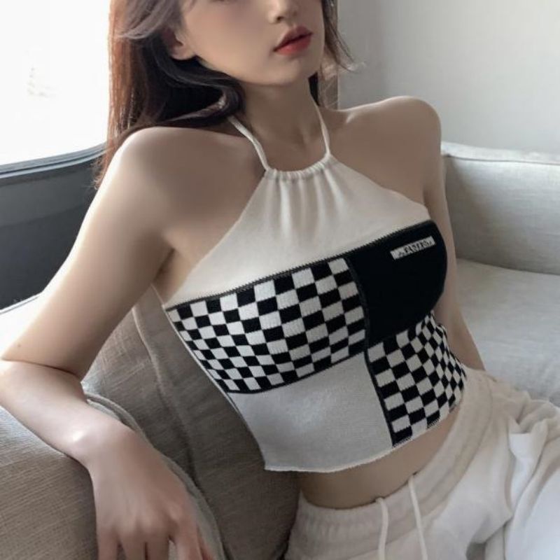 Porozi  Áo hai dây dệt kim  kiểu mới phong cách Hàn Quốc cho nữ