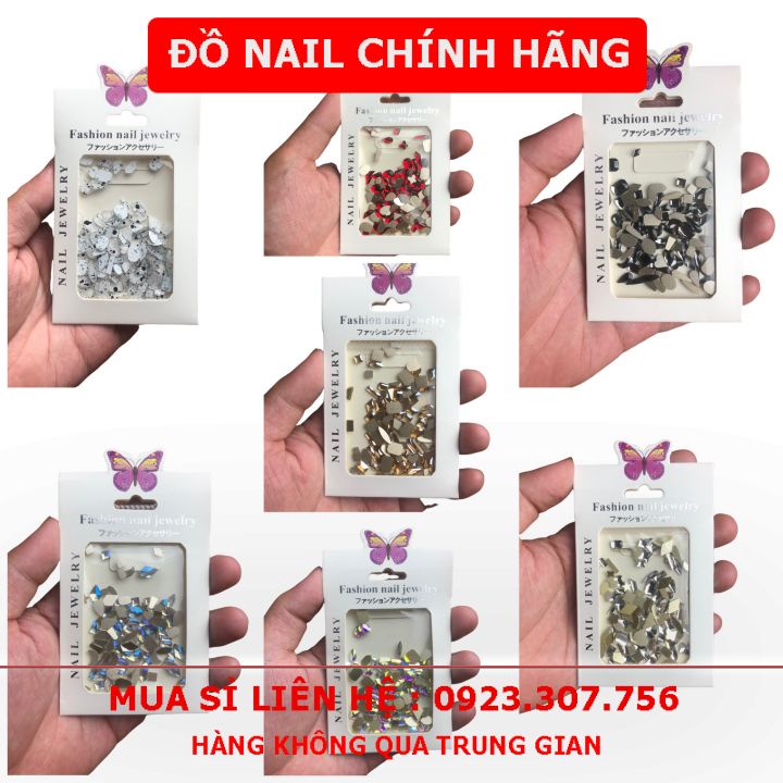 Đá Chân Bằng Nail Mix 100 Viên Đủ Màu Đỏ , Trắng , Đen , Trà , AB