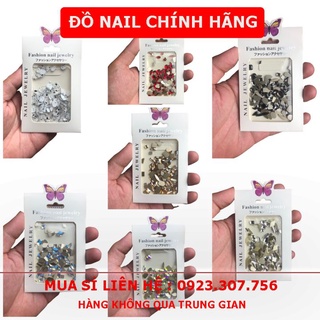 Đá chân bằng nail mix 100 viên đủ màu đỏ , trắng , đen , trà , ab