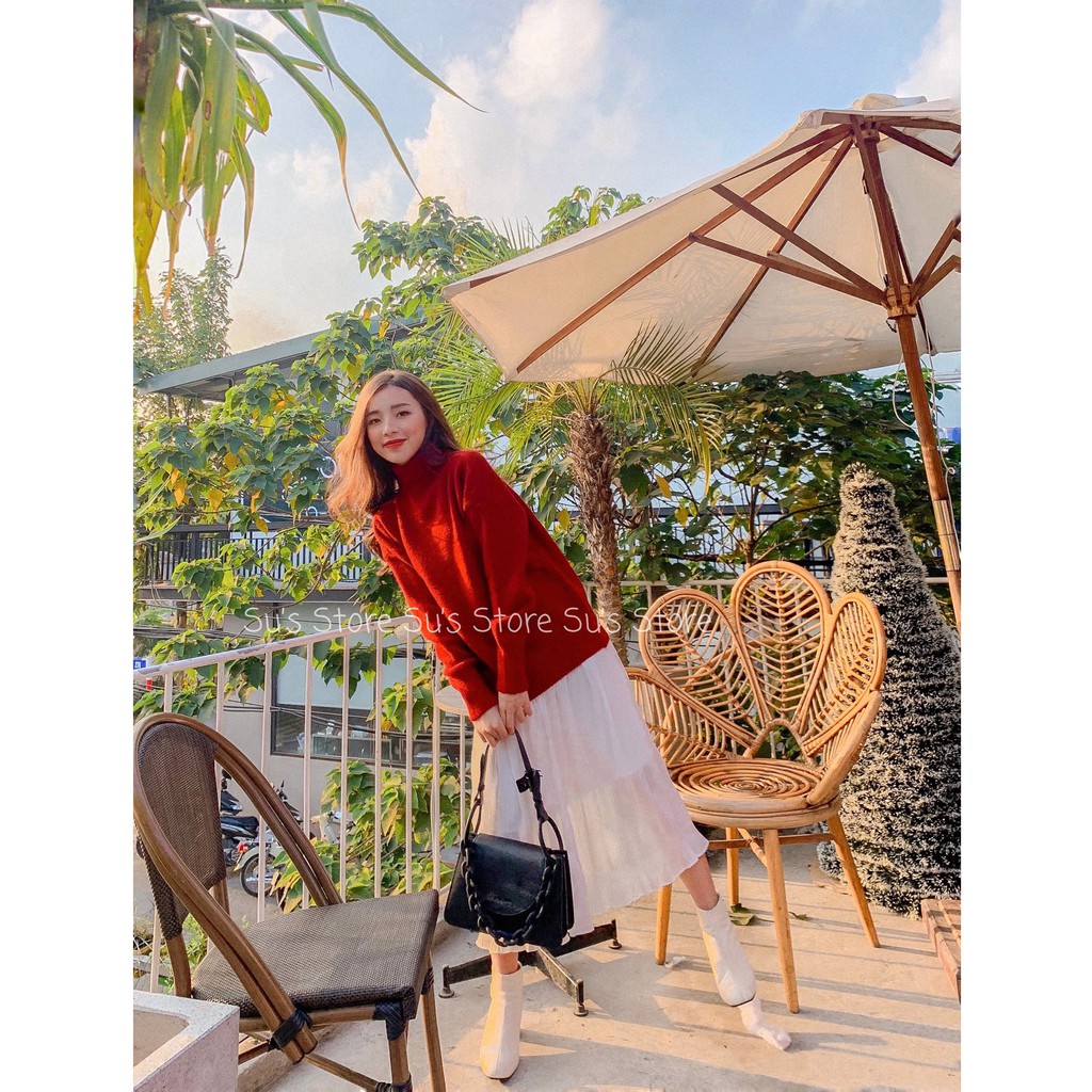 Áo len mịn cổ lọ lông thỏ trơn A1579 SUSTORE | BigBuy360 - bigbuy360.vn