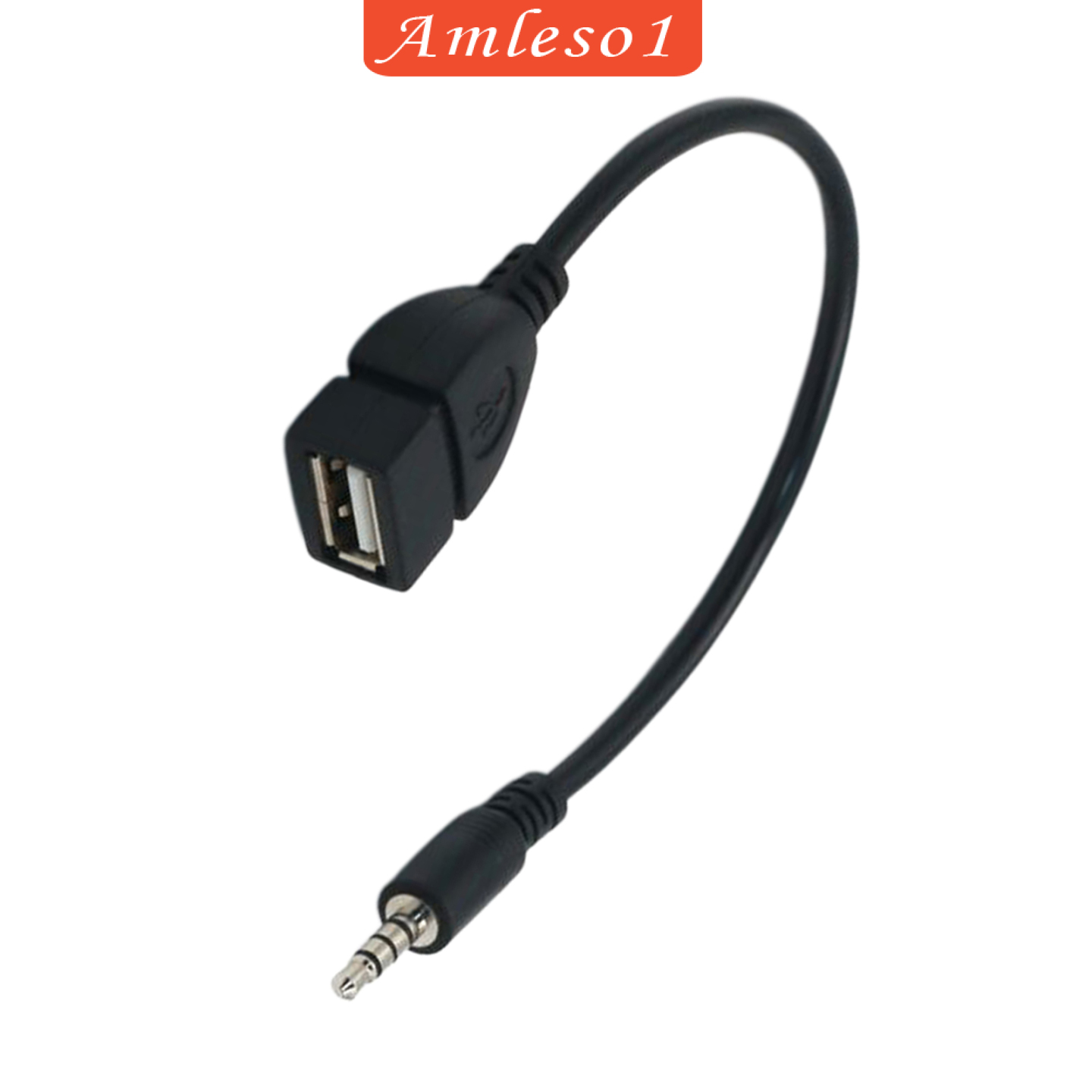 Cáp Chuyển Đổi Âm Thanh Jack 3.5mm Aux Sang Usb Female Amleso1 Cho Xe Hơi