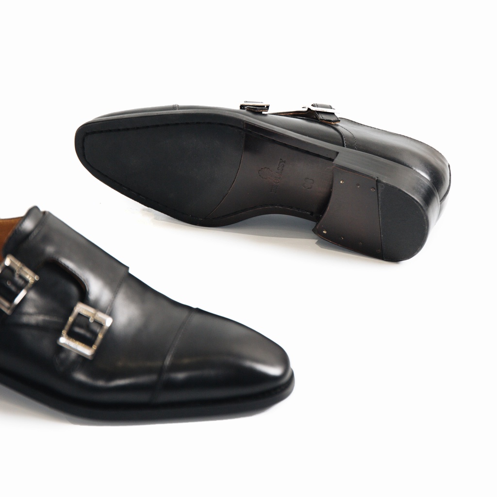 [Mã LT200 giảm 200K đơn 699K] Giày Tây Cao Cấp DOUBLE MONK STRAP - Da Bò Ý Lót Trong Da Bò Mộc - Thương hiệu Be Classy