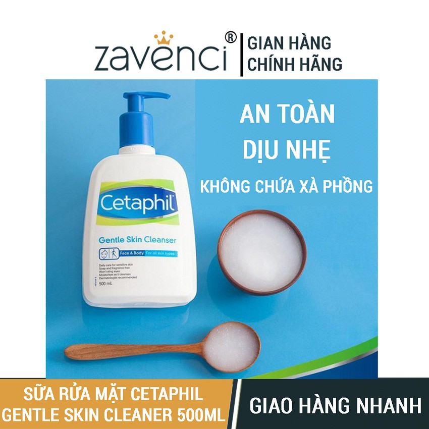 Sữa rửa mặt SR4509299 CETAPHIL Gentle Skin Cleanser Được Bác Sĩ Da Liễu Khuyên Dùng (Date mới 500ml) | BigBuy360 - bigbuy360.vn