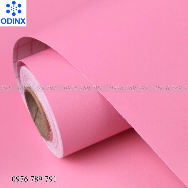 10m Giấy Dán Tường Màu Hồng Trơn Có Keo Sẵn Cho Phòng Ngủ Đẹp ODINX