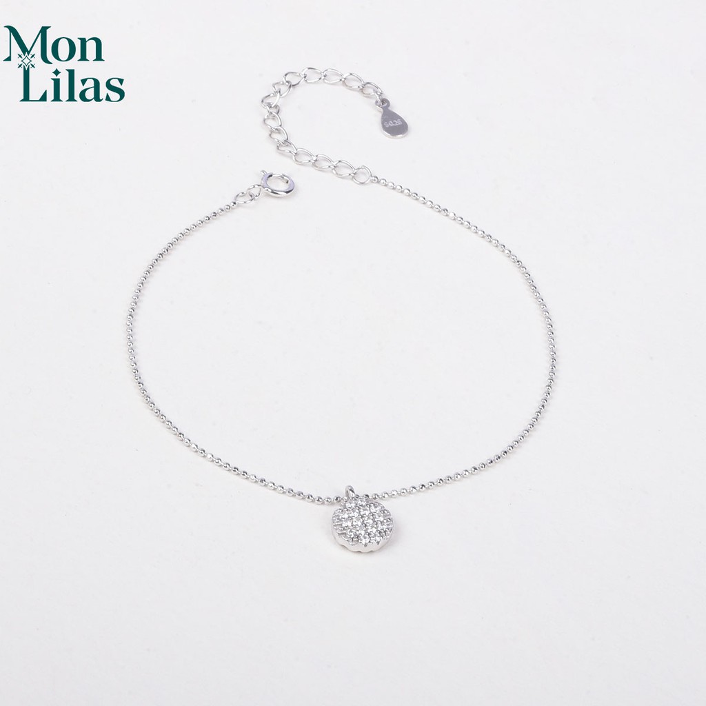 Lắc Tay Nữ Bạc Ý S925 Sợi Bi Tròn Mặt Nạm Đá Cá Tính Tesa V062112- MonLilas Jewelry
