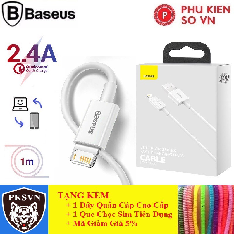 Cáp Sạc IPBaseus Superior Series Fast Charging-Cáp Sạc Nhanh 2.4A USB to Truyền Dữ liệu cho Ip