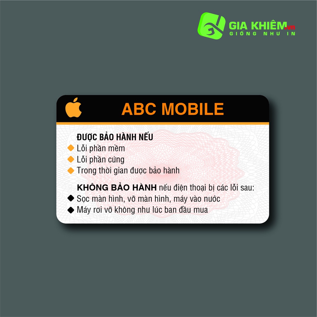 In thẻ bảo hành