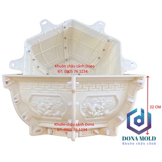 Khuôn chậu cảnh abs lục giác 45 thân bầu mẫu cây tùng, cao 22 cm