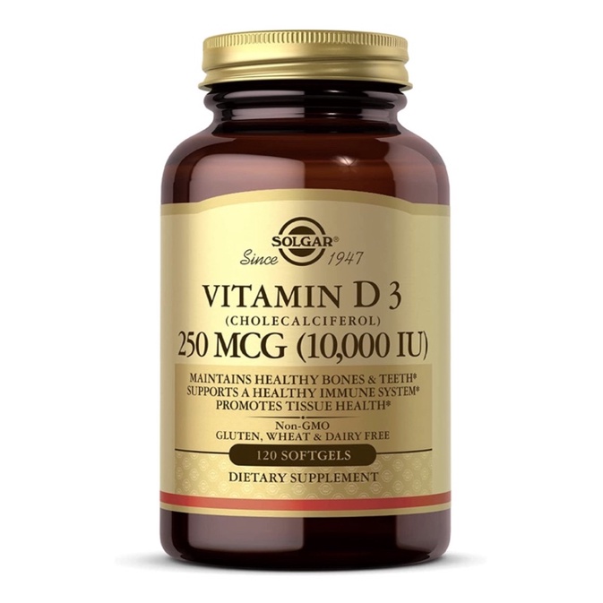 Viên Solgar Vitamin D3 liều cao 250 MCG (10,000 IU) 120 viên USA