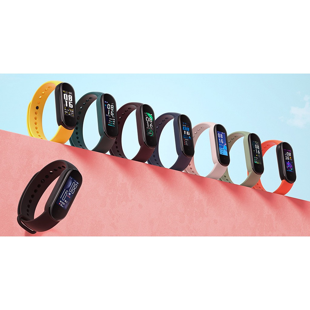 Dây đeo thay thế MiBand 5 silicon chính hãng Xiaomi Strap cho Mi Band 5 cao su mềm xịn đẹp rẻ siêu bền nhiều màu sắc