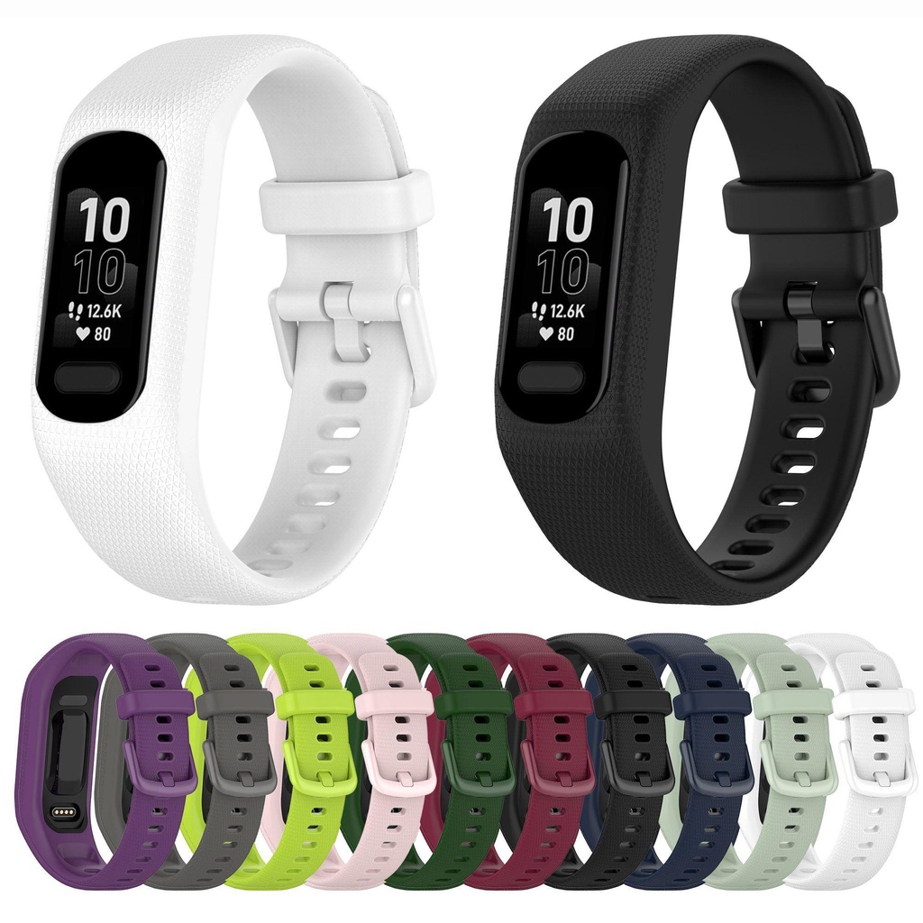 Dây Đeo Thay Thế Bằng Silicon Có Khóa Kim Loại Cho Garmin Vivosmart 5