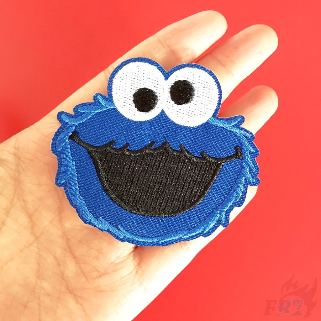 Miếng vá trang trí quần áo dạng ủi/thêu hình Elmo/Cookie Monster DIY