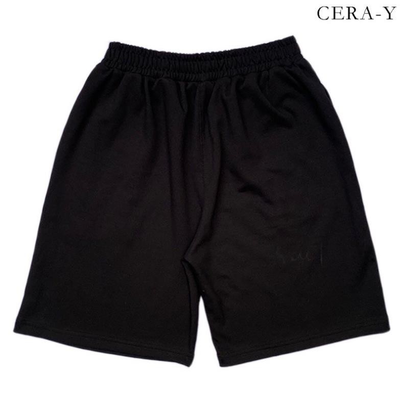 Quần short ống rộng CERA-Y lưng thun lửng ngố màu đen CRQ014, chất vải thun co dãn mặc mát, kiểu dáng unisex dễ phối Xịn