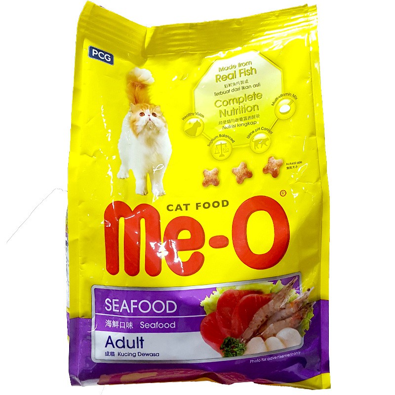 (Hỏa Tốc) Hạt Me-O 1,2kg vị cá ngừ, hải sản và cá thu cho mèo trưởng thành