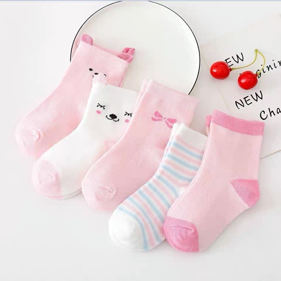 Set 5 Đôi Vớ Cotton Mềm Mại Cho Bé Sơ Sinh Từ 0-18 Tháng Tuổi