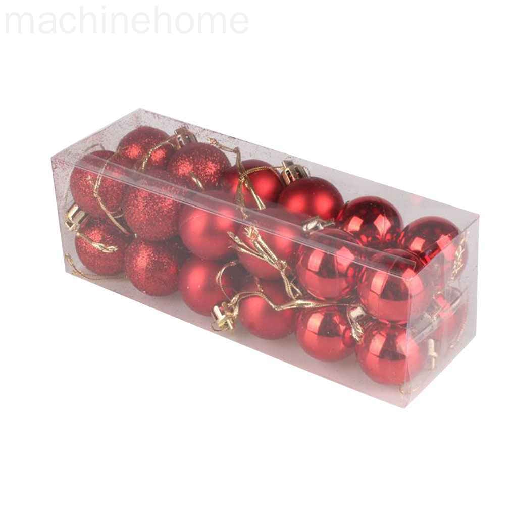 Set 24 trái châu treo trang trí cây thông noel