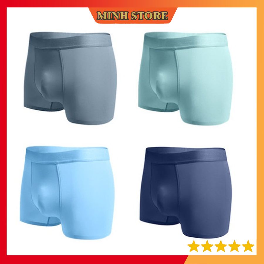 Quần sịp nam boxer Đúc Lụa kháng mùi kháng khuẩn, Quần lót nam thun lạnh siêu mỏng boxer chun đúc SL01- Minhstore