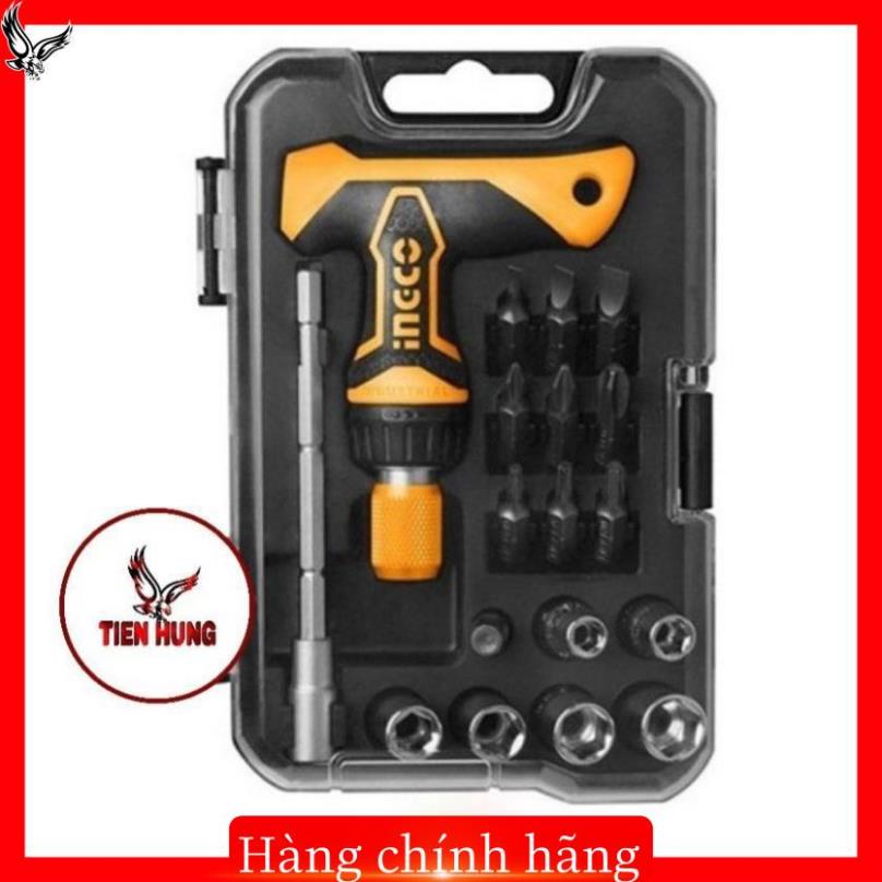 Bộ tuốc nơ vít tay cầm chữ T 18 chi tiết INGCO HKSDB0188
