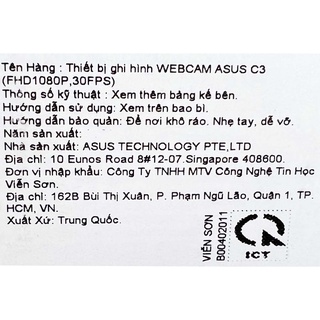 Webcam 1080p Asus C3 Đen