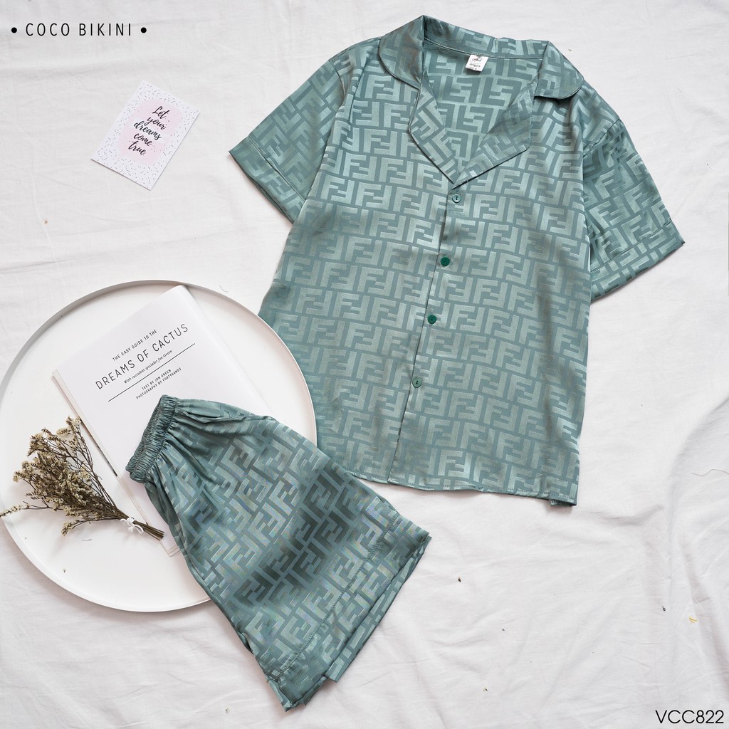 𝑪𝑶𝑪𝑶 𝑩𝑰𝑲𝑰𝑵𝑰 Bộ Đồ Ngủ - Đồ Mặc Nhà Lụa Gấm ( VCC822 ) | BigBuy360 - bigbuy360.vn