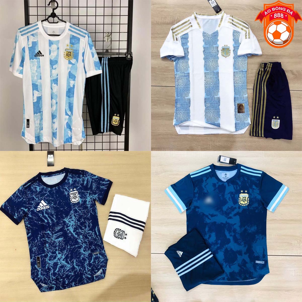 Áo Bóng Đá Đội Tuyển Argentina - Chuẩn Mẫu Thi Đấu - Vải Polyester Thái Gai Lưới