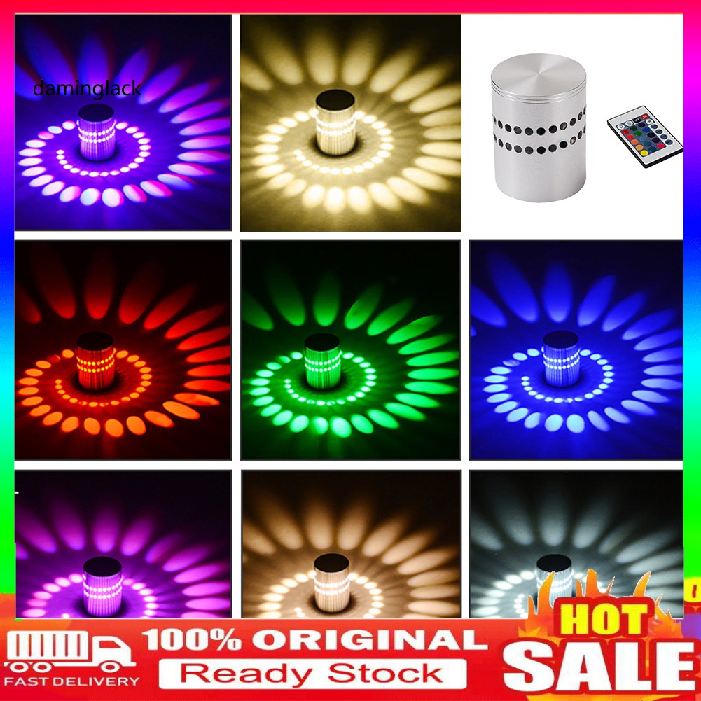 Đèn Led 3w Màu Rgb Kiểu Dáng Xoắn Ốc Để Trang Trí Nội Thất Kèm Remote Điều Khiển