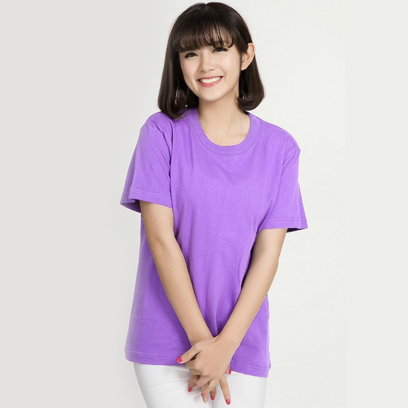 ÁO THUN TRƠN CỔ TRÒN MÀU TÍM ĐẬM TAY NGẮN NAM NỮ ( CÓ CẢ SIZE EM BÉ ) TIMDN2