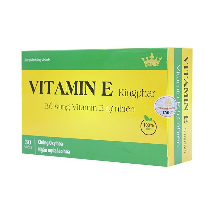 Vitamin E Kingphar – Hỗ trợ làm đẹp da, ngăn ngừa lão hóa 30 Viên