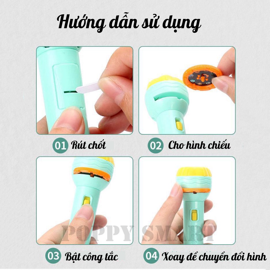 Đèn pin chiếu hình cho bé -80 hình chiếu cho bé thỏa thích khám phám