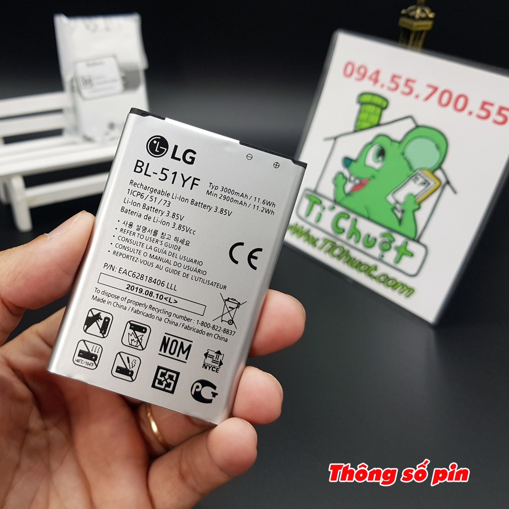 [Chính Hãng-Ảnh Thật] Pin LG G4 F500 BL-51YF 3000 mAh ZIN (PIN tháo từ bộ KIT Pin+DOCK sạc rời)