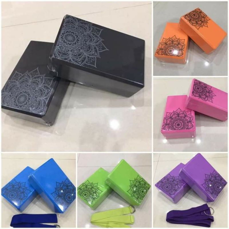 Gạch tập yoga (blook) xốp cso cấp Eva  in hoa madala 220 g loại 1