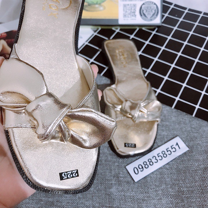 DÉP NỮ I DÉP LÊ NƠ BUỘC NHỎ XINH ĐỦ SZ 35-39 2 MÀU DỄ ĐI PHÙ HỢP CHO MÙA HÈ NÀY