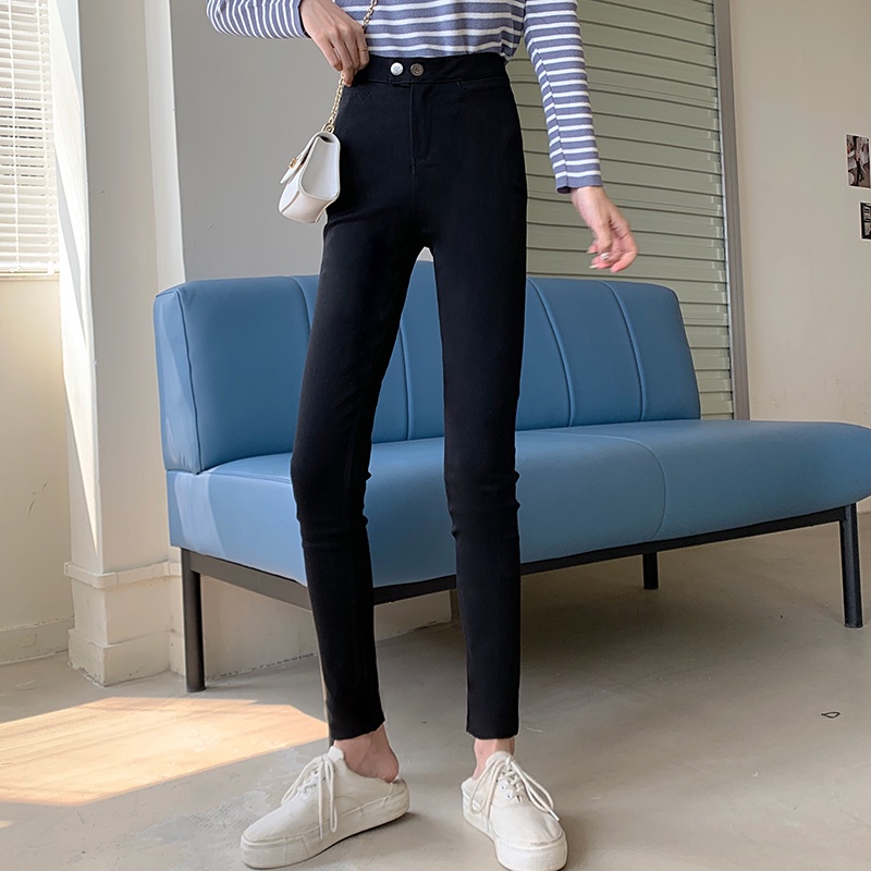 SUXI Quần dài lưng cao thiết kế thời trang dáng ôm dành cho nữ