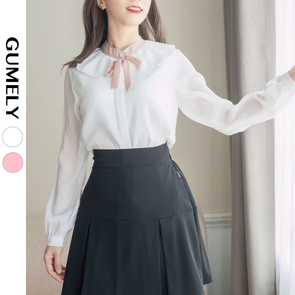 Áo sơ mi nữ tay dài cổ phối nơ thời trang công sở thiết kế ViAnh Gumely Store V6229 V6230