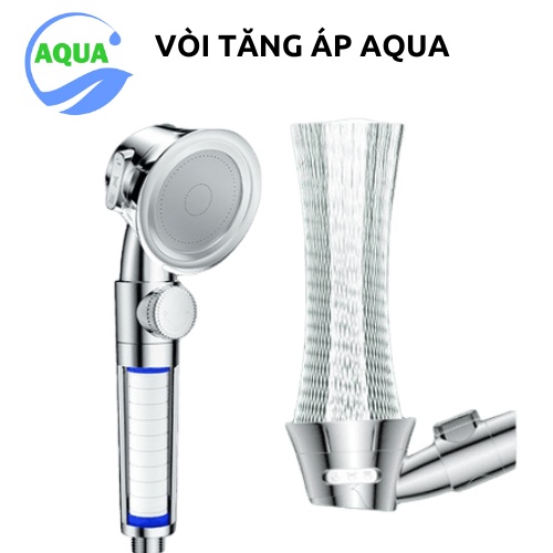 Bộ Vòi Sen Tăng Áp 3 Chế Độ Nước Tắm Nóng Lạnh AQUA Bao Gồm Dây Dẫn Nước