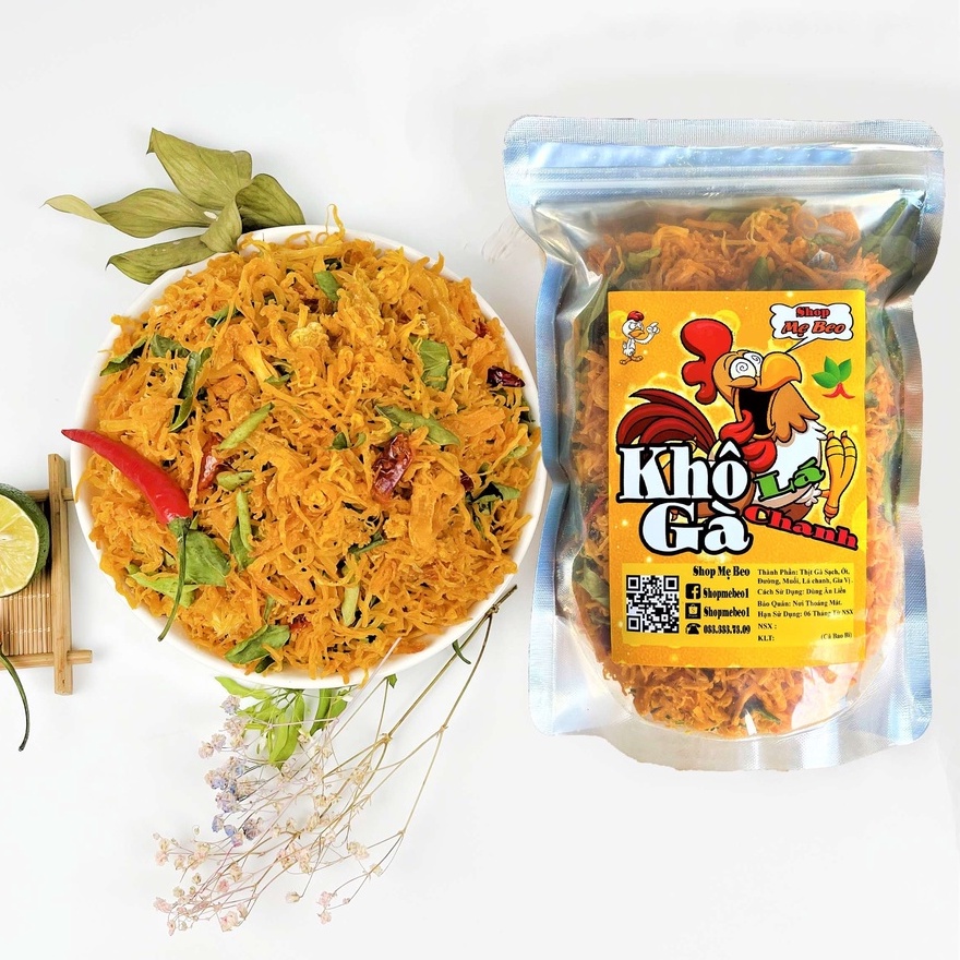 500Gr Khô Gà Lá Chanh Xé Cay Shop Mẹ Beo