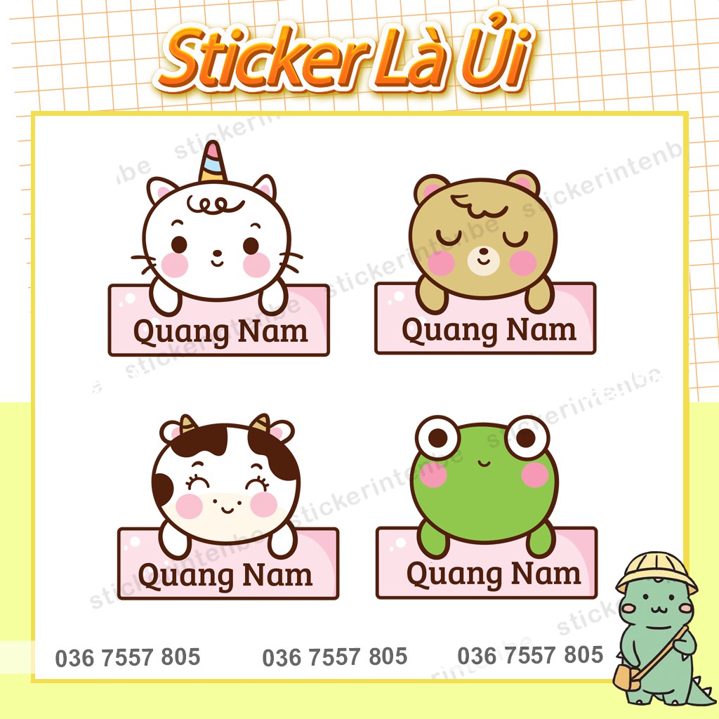 Sticker ủi cho bé đi học - hình ủi - decal ủi tên bé - in theo yêu cầu - thiết kế miễn phí - sticker dẻo cao su năm 2020