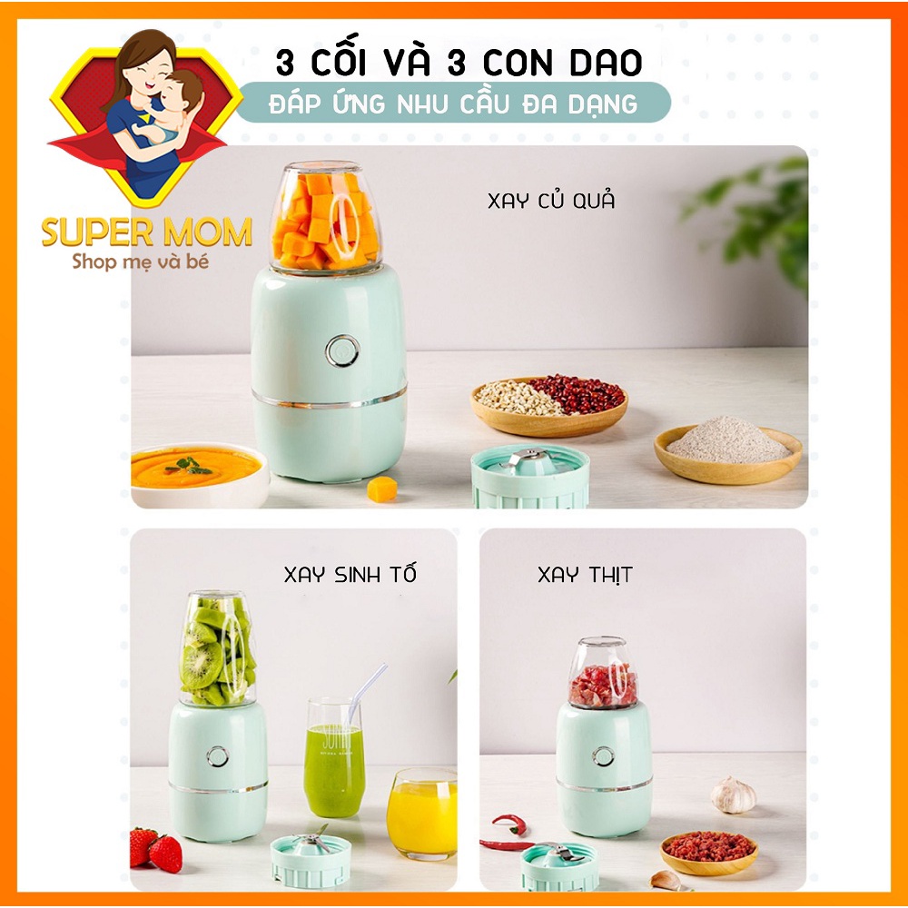 💥RẺ NHẤT💥 Máy Xay Đa Năng, Máy xay 3 cối 6 lưỡi xay đồ ăn dặm nội địa Trung chính hãng