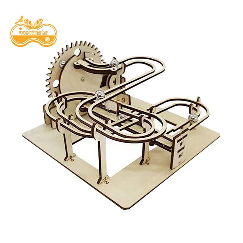 Marble Race Run 3D Wooden Puzzle Mechanical Kit Stem Science Physics Toy Assembly el Building for Kids