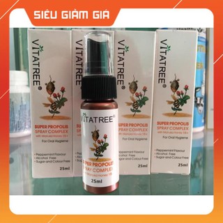 Chai xịt giảm đau họng keo ong Vitatree, lọ 25ml