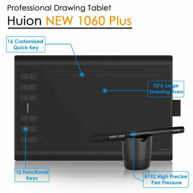 Bảng vẽ đồ họa Huion 1060 plus 8192 lực nhấn