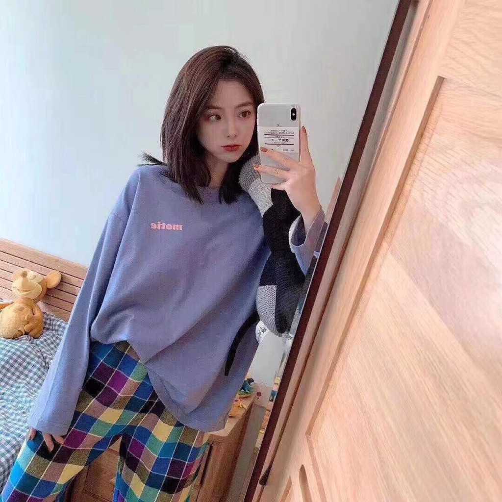 Bộ đồ ngủ dáng dài kiểu dáng đơn giản cho nữ