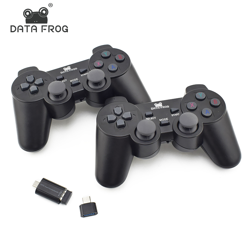 Bộ 2 Tay Điều Khiển Trò Chơi Không Dây Cho Các loại máy Retro giả lập Game Stick Điện Thoại Android 2.4G Tay Cầm Cho PC