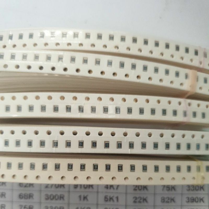 Điện trở dán 0805 1k~  9.1k, công suất 125mw, sai số 5%, túi 10 con