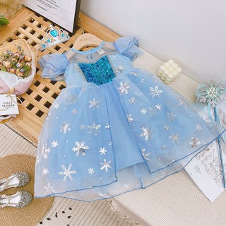 Váy Elsa cho bé gái màu xanh dương xinh yêu cho bé (hàng loại 1) - Misolkids by huong274