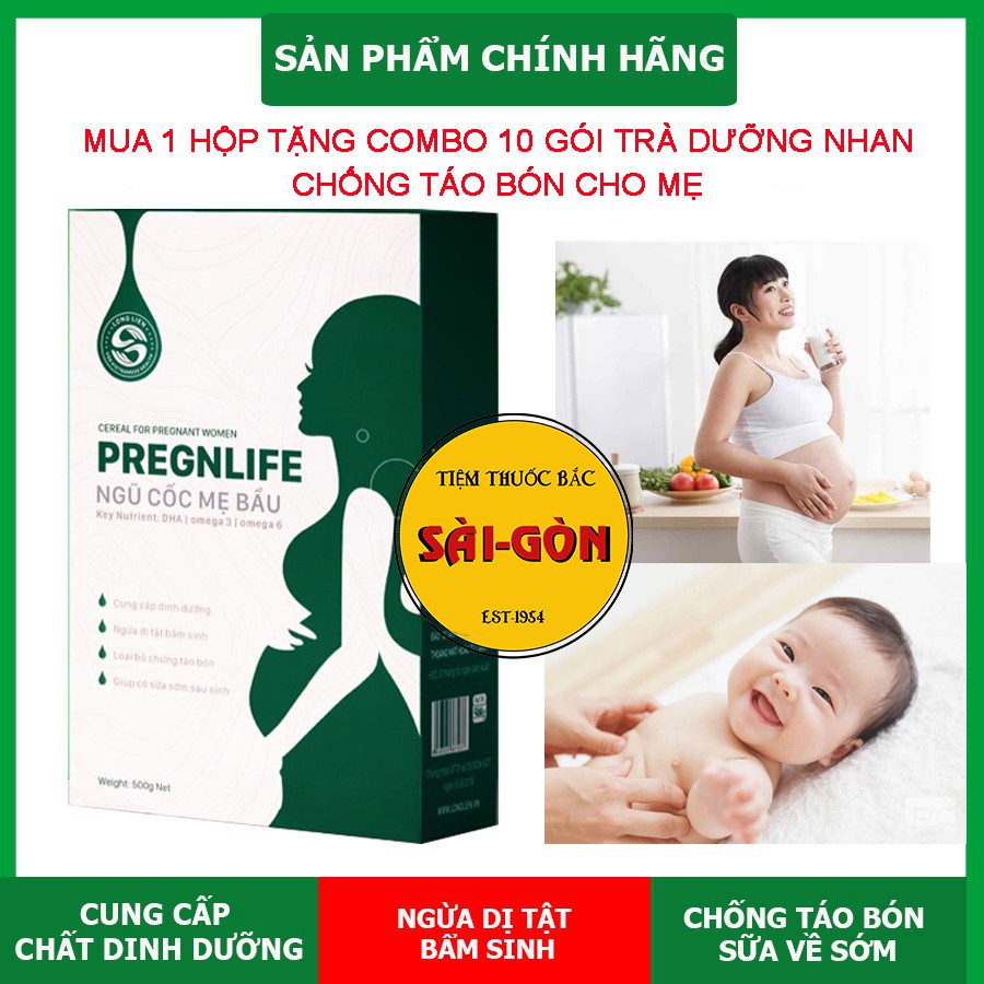 Ngũ Cốc Bà Bầu Pregnlife Cao Cấp Siêu Dinh Dưỡng, Con Tăng Cân Đều Đặn - 14 Loại Hạt Dinh Dưỡng