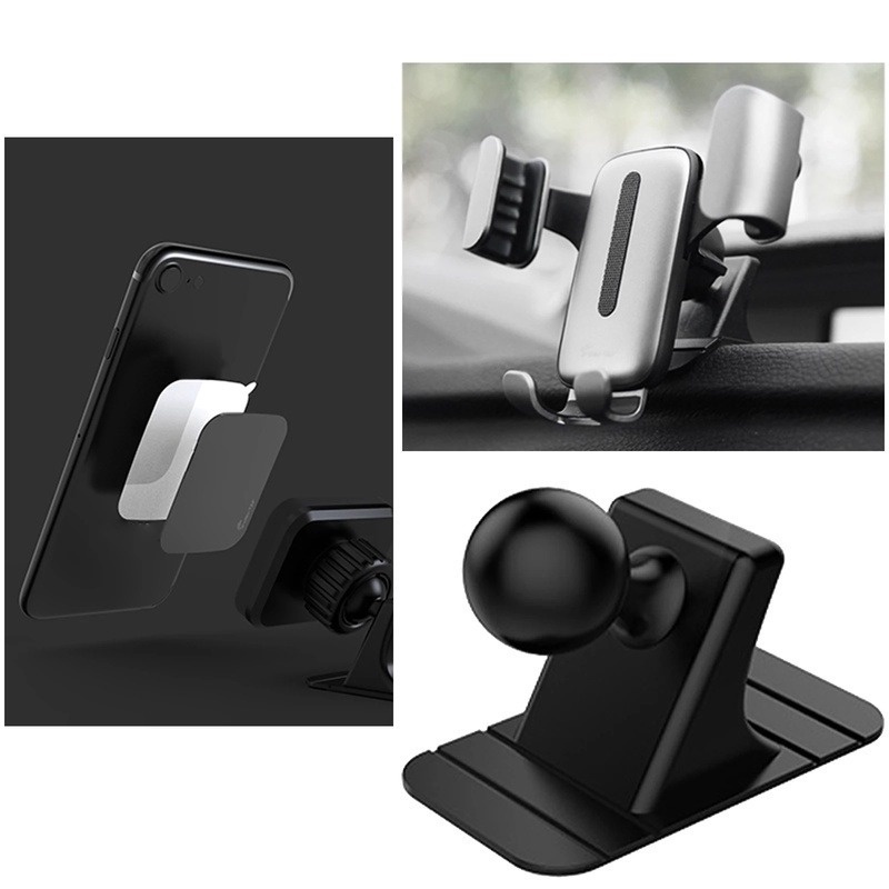 Giá Đỡ Điện Thoại Gắn Bảng Điều Khiển Xe Hơi Hình Quả Bóng 17mm Chống Trượt
