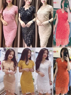 Váy cổ tim body