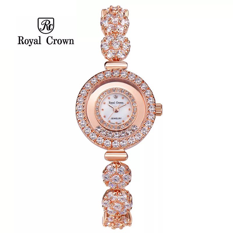 Đồng hồ nữ Chính Hãng Royal Crown 5308 Jewerry Rose Gold (vỏ vàng hồng)